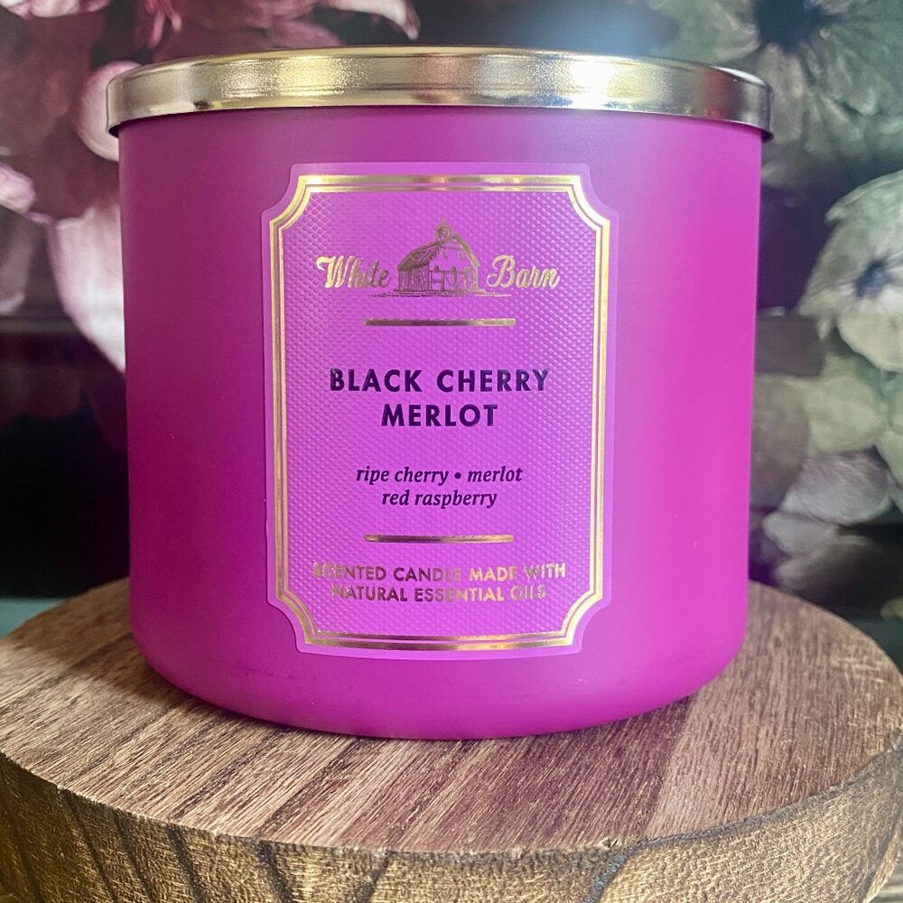NEW BLACK CHERRY MERLOT 3-Wick Candle Bath and Body Works